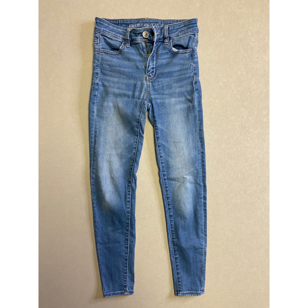 American Eagle Ne(x)t Level Stretch High Waisted Skinny Jeans Blue Size 0 Short